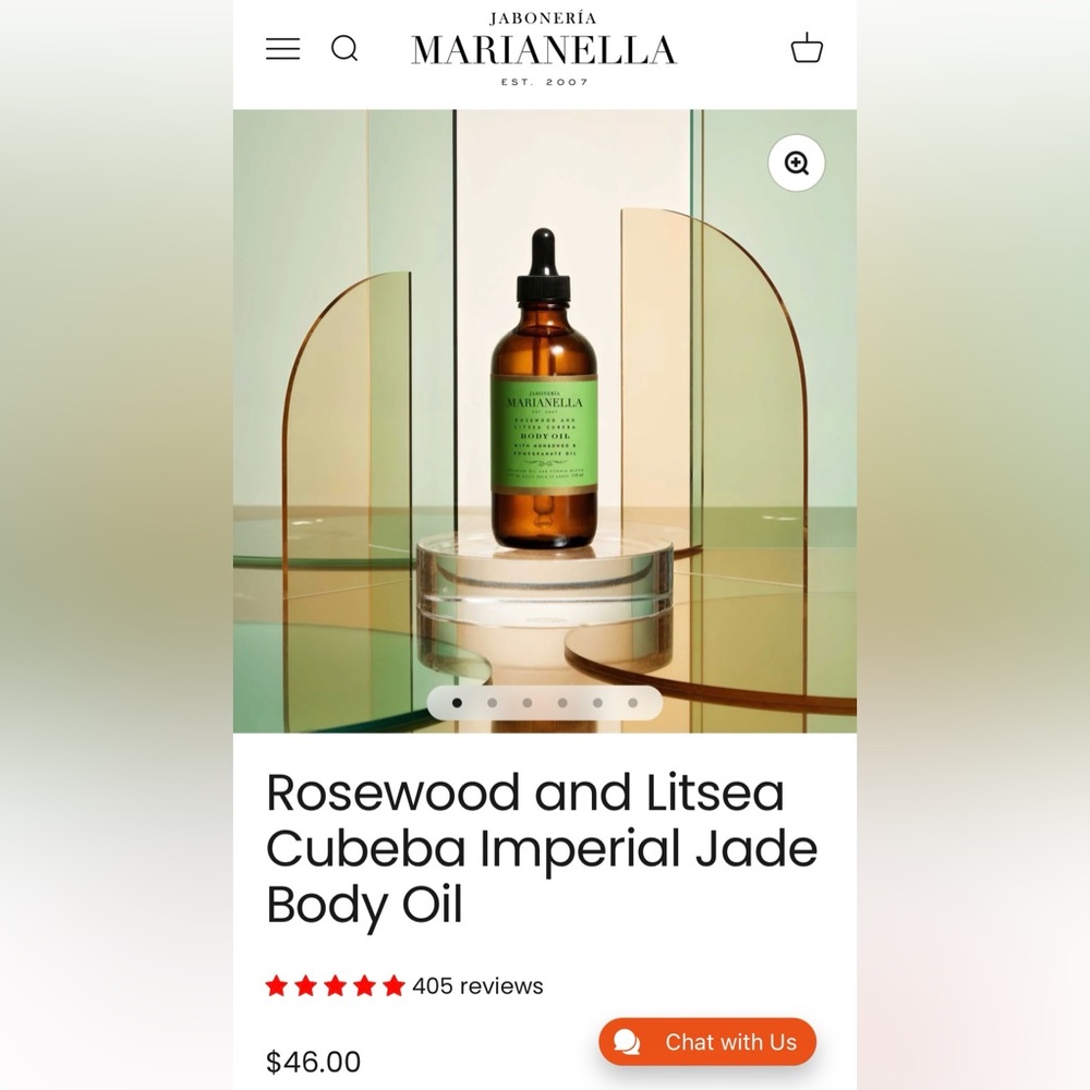 Jaboneria Marianella Rosewood & Litsea Cubeba Body Oil $46 MSRP Full Size SEALED